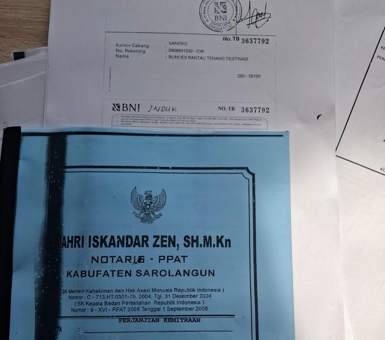 Akta notaris bumdes desa rantau tenang dan PT.APTP